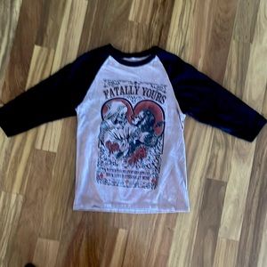 Size S Serpentine baseball t shirt “fatally yours” Great graphics.